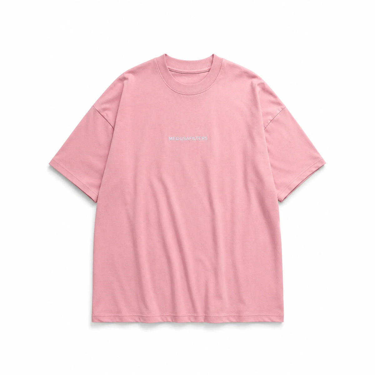 Medusafilters T-Shirt Rosé, Vorderseite mit gesticktem Schriftzug