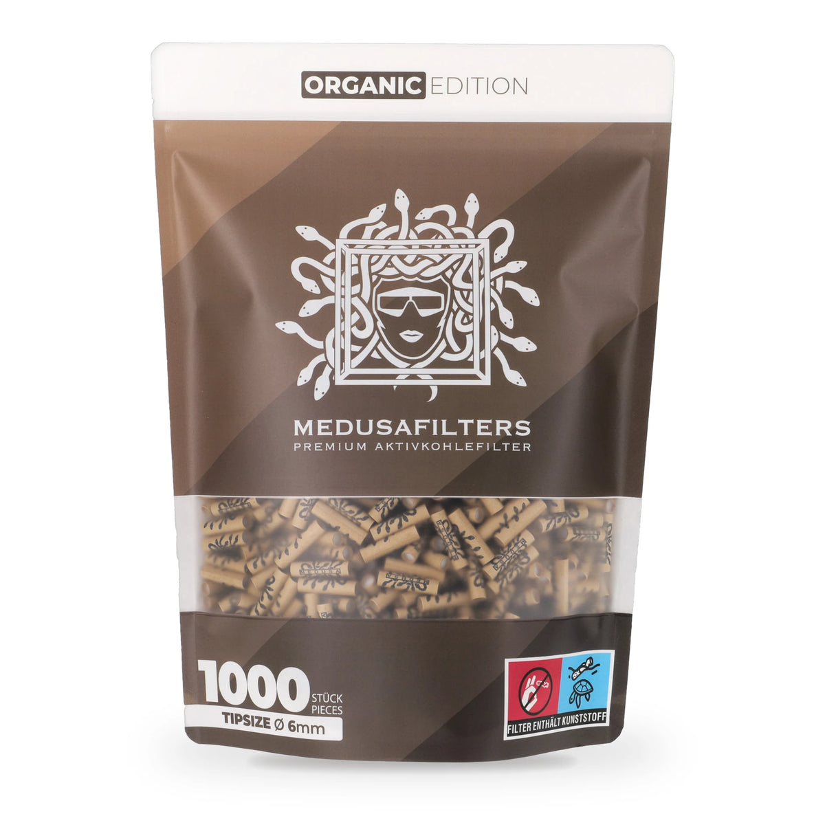 Medusafilters Aktivkohlefilter 6 mm ORGANIC Edition, 1000er-Packung