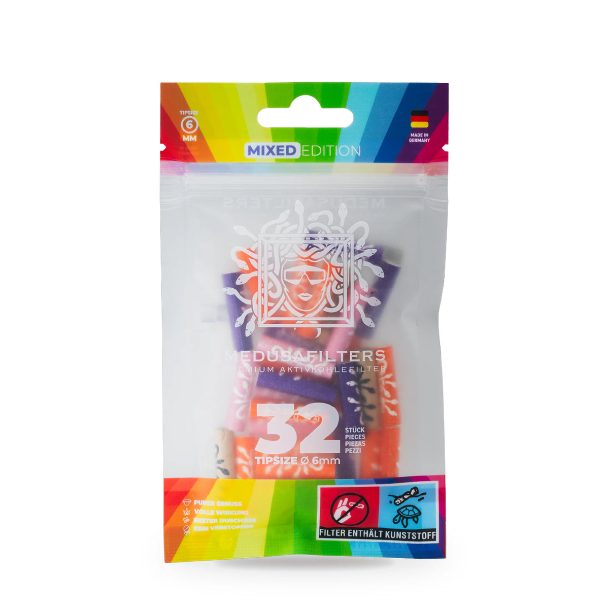 Medusafilters Aktivkohlefilter 6 mm, 32er-Beutel MIXED