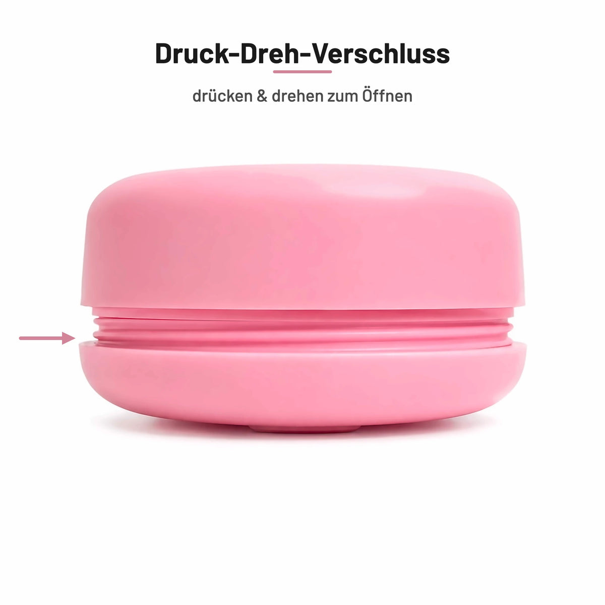 Green Pocket Rosé – Druck-Dreh-Verschluss, drücken und drehen zum Öffnen