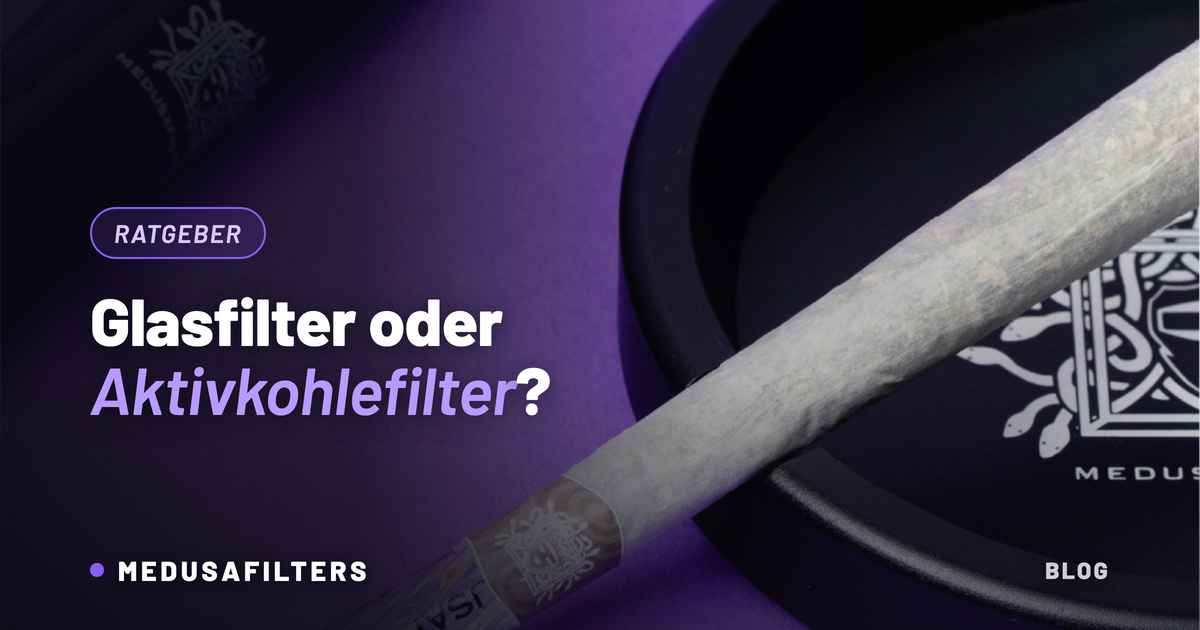 Twisted Glasfilter am Joint neben Medusafilters Aschenbecher – Glasfilter oder Aktivkohlefilter