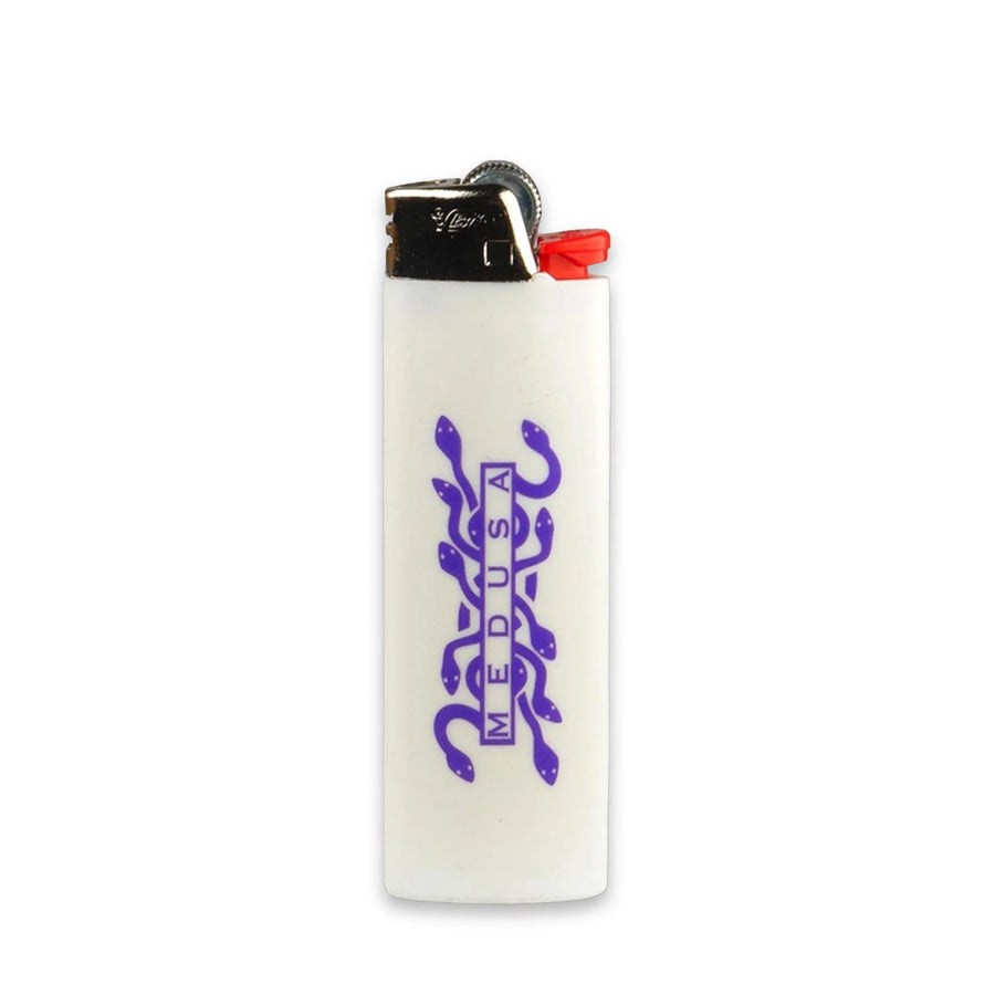 Medusafilters Feuerzeug VIOLET, weiß mit violettem MEDUSA-Druck