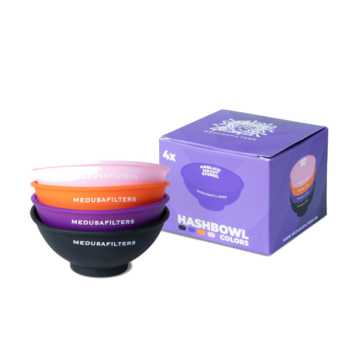 Medusafilters Silikon-Mischschalen im 4er Set mit Verpackung