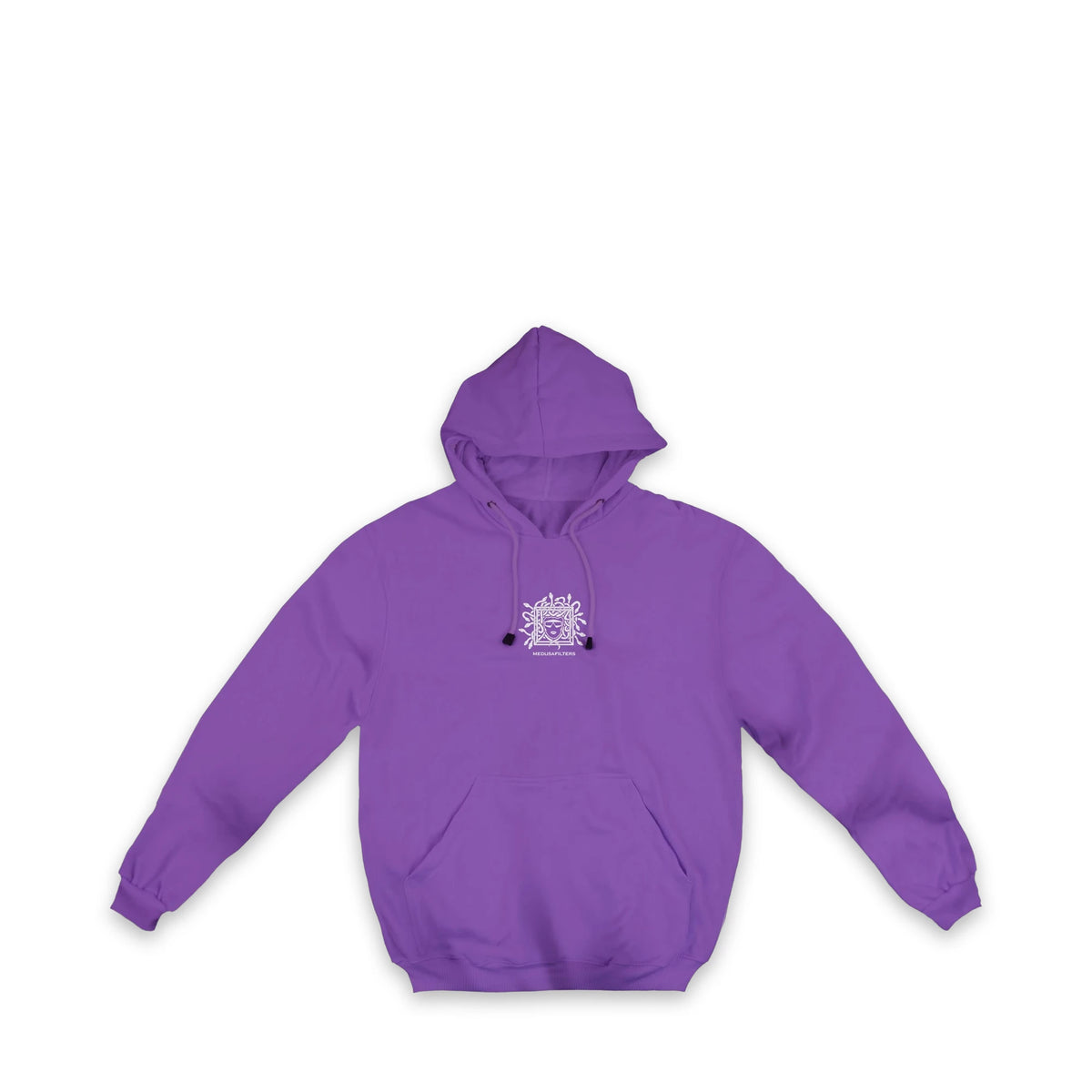 Medusafilters Hoodie Violet, Vorderseite mit Medusa-Emblem