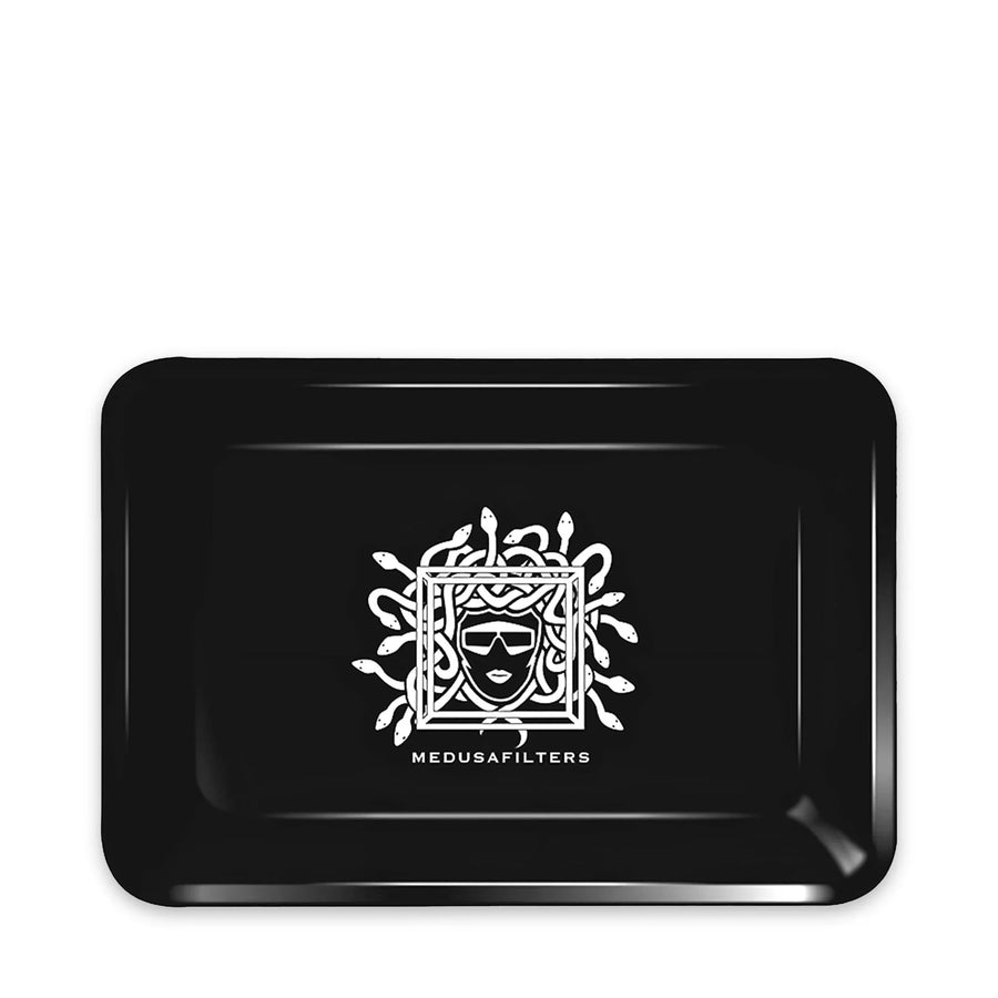 Medusafilters Rolling Tray S in BLACK mit Medusa-Logo, 180 × 125 mm