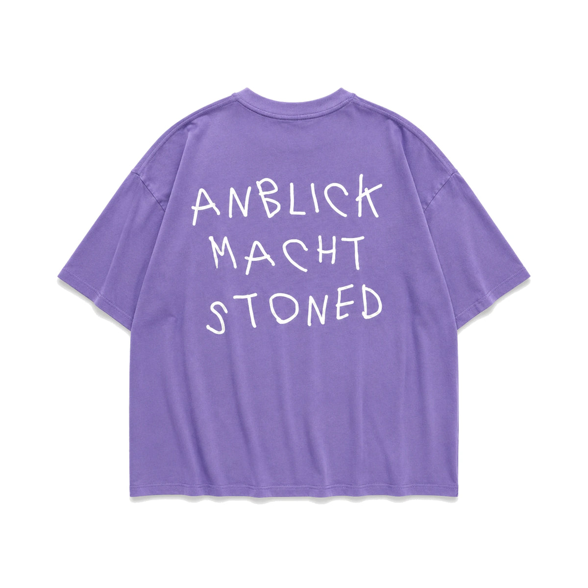 Medusafilters T-Shirt Violet, Rückseite mit großem weißem Schriftzug