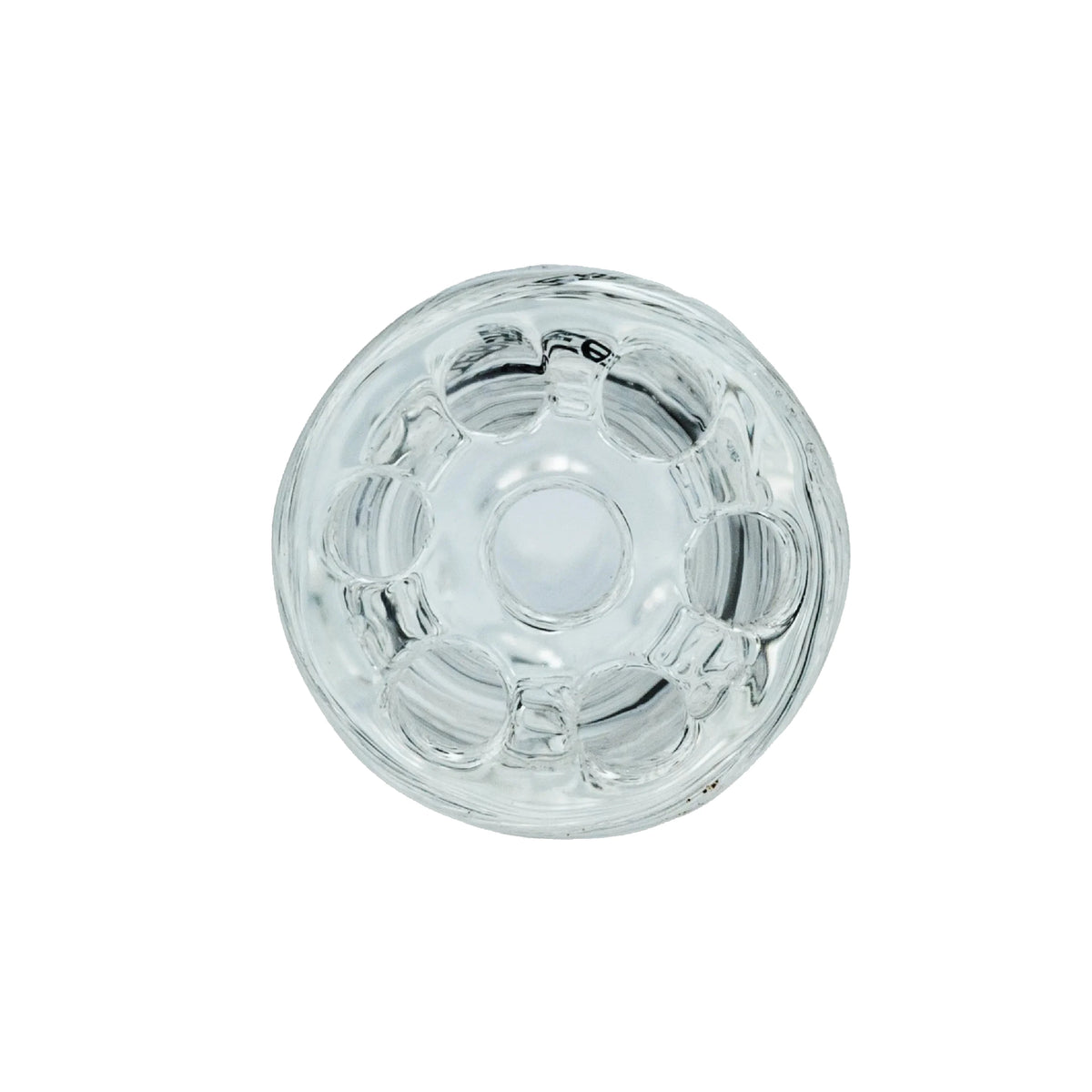 Twisted Glasfilter von vorne, etwas größerer Durchmesser, gedrehte Kanäle im Glas