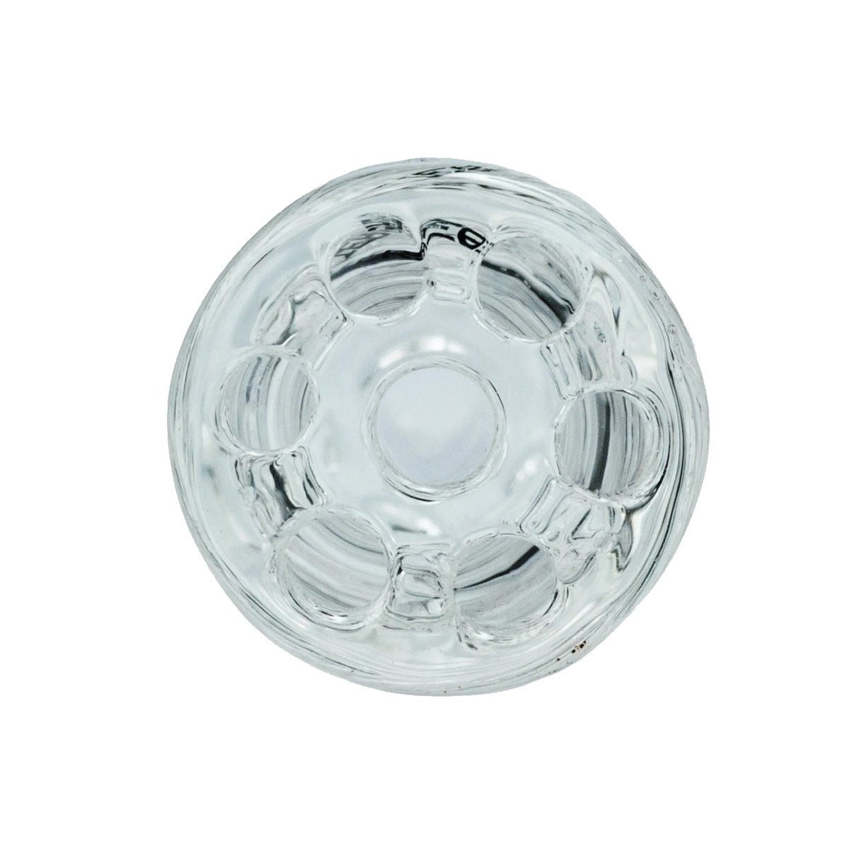 Twisted Glasfilter von vorne, großer Durchmesser, gedrehte Kanäle im Glas
