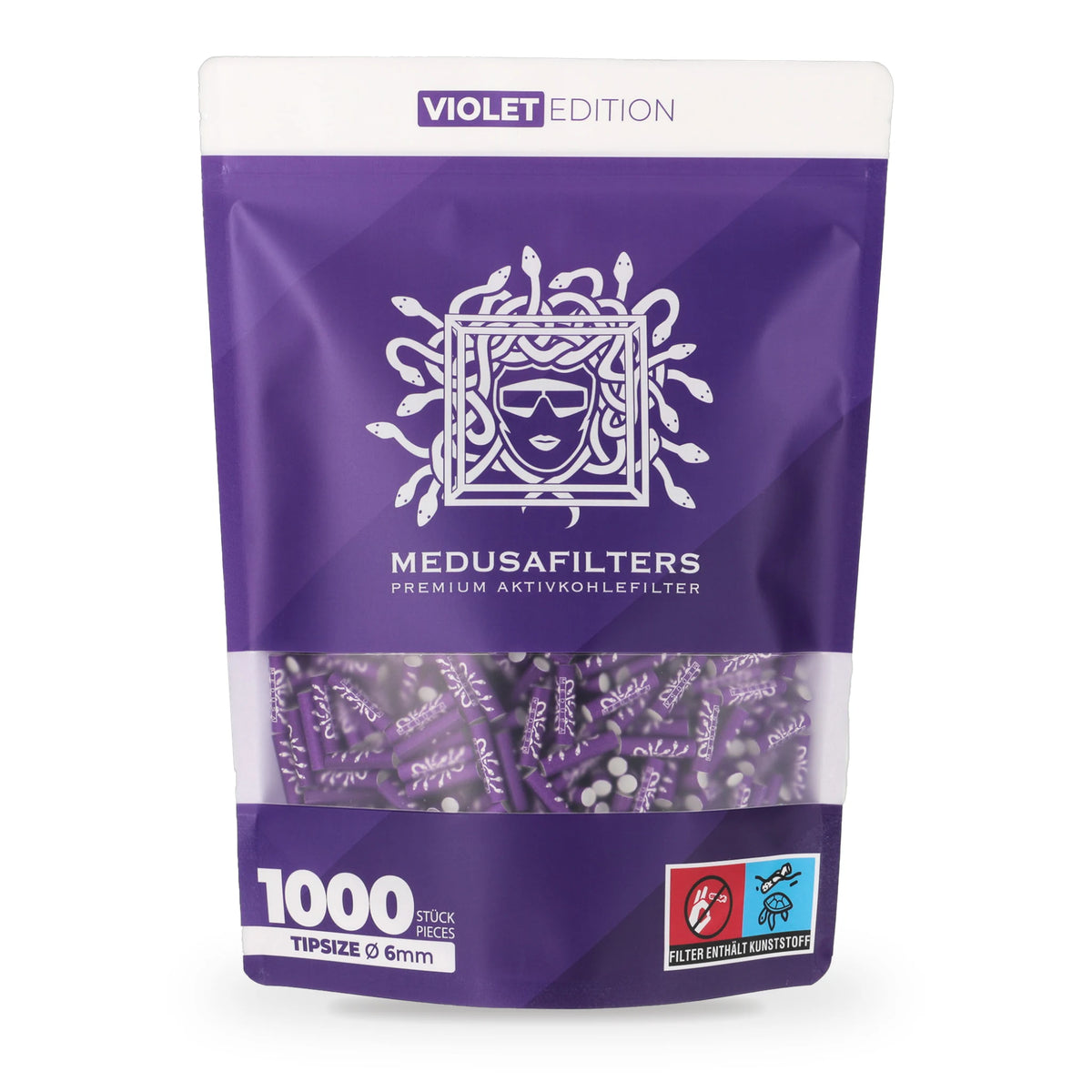 Medusafilters Aktivkohlefilter 6 mm VIOLET Edition, 1000er-Packung