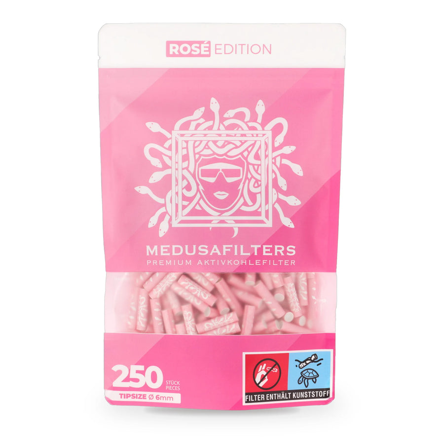 Medusafilters Aktivkohlefilter 6 mm ROSÉ Edition, 250er-Packung