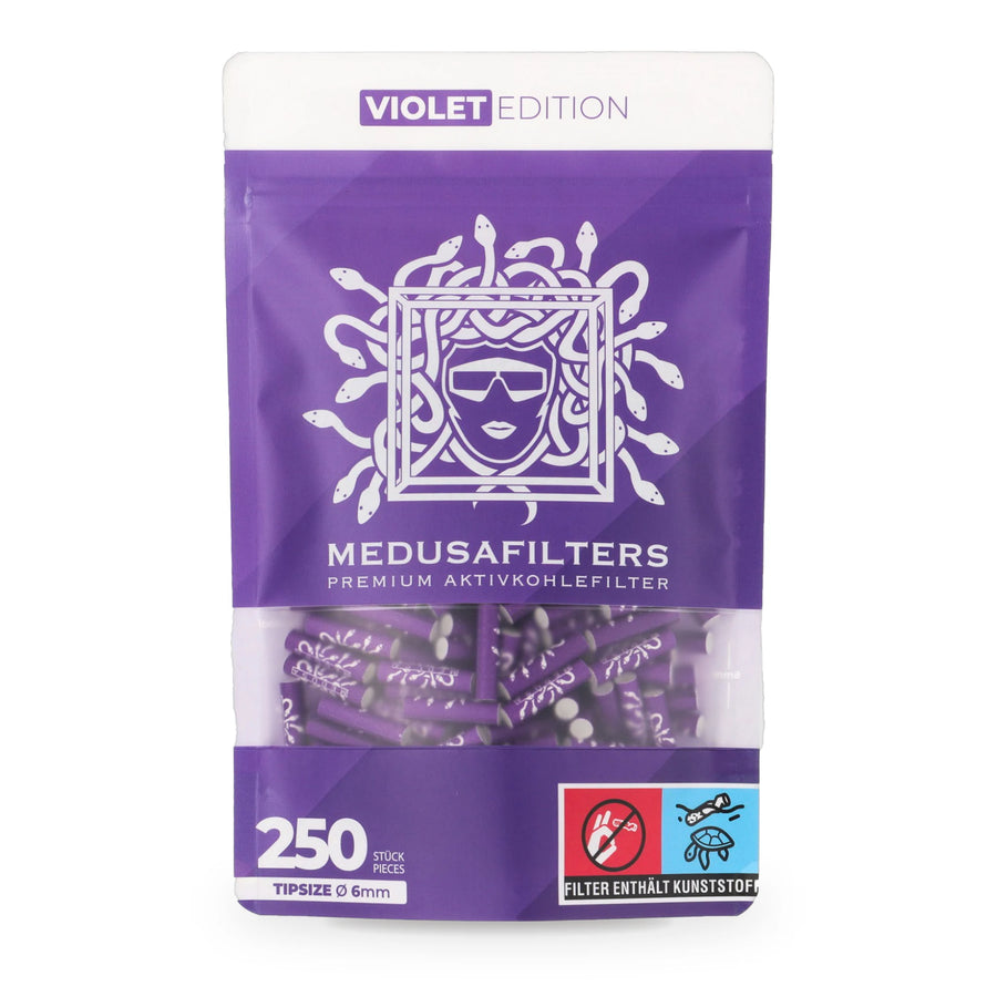 Medusafilters Aktivkohlefilter 6 mm VIOLET Edition, 250er-Packung