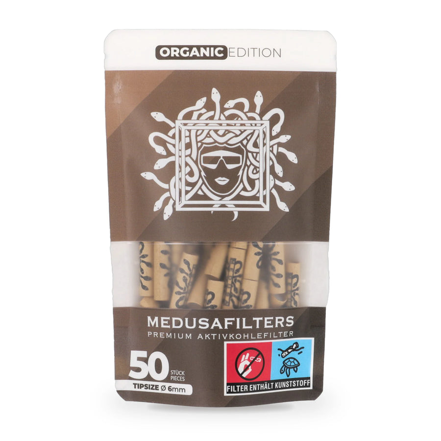 Medusafilters Aktivkohlefilter 6 mm ORGANIC Edition, 50er-Packung