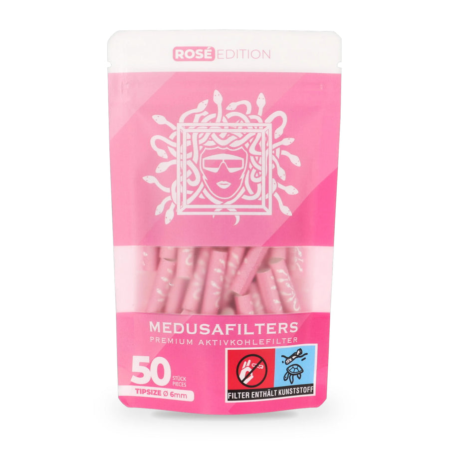 Medusafilters Aktivkohlefilter 6 mm ROSÉ Edition, 50er-Packung