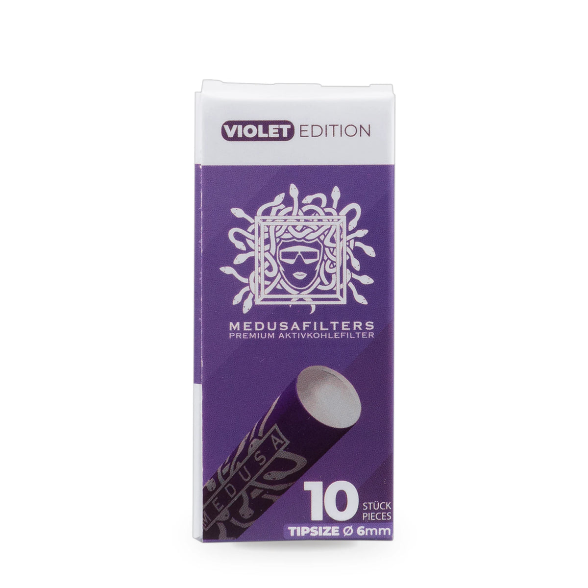 Medusafilters Aktivkohlefilter 6 mm, 10er-Schachtel VIOLET
