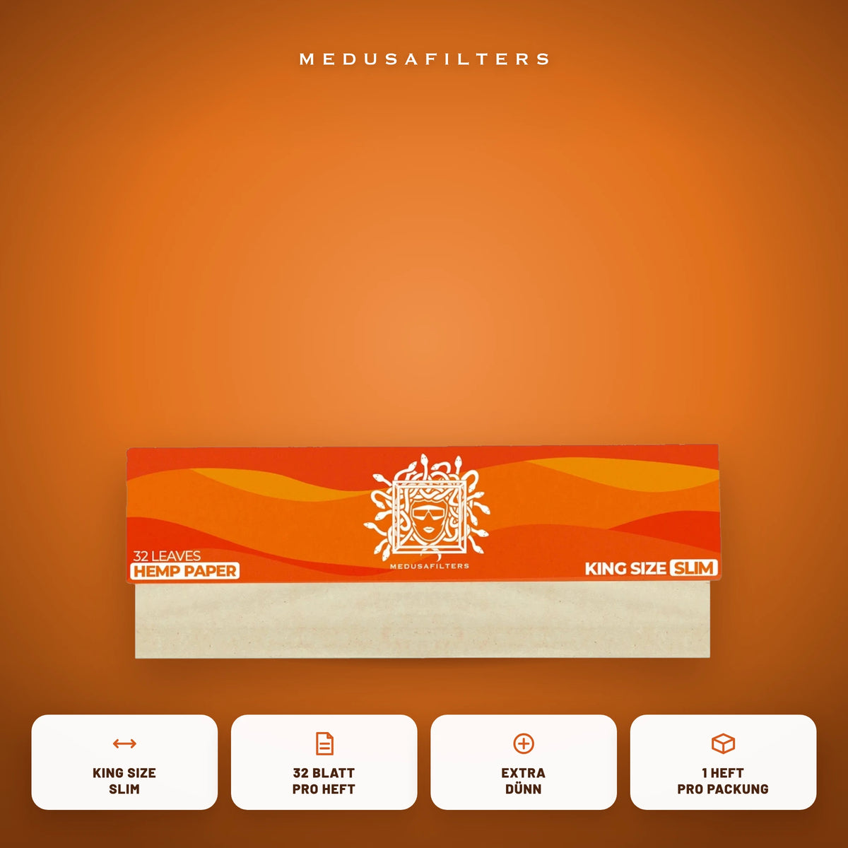 Longpapers King Size Slim SUNSET als Einzelheft: King Size Slim, 32 Blatt pro Heft, extra dünn, 1 Heft pro Packung