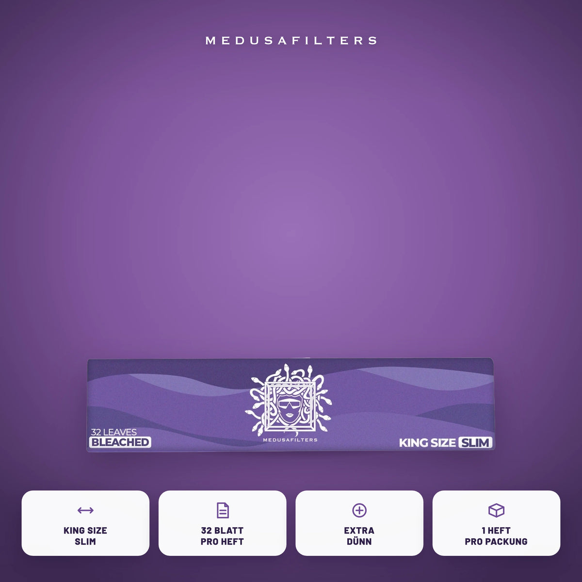 Longpapers King Size Slim VIOLET als Einzelheft: King Size Slim, 32 Blatt pro Heft, extra dünn, 1 Heft pro Packung