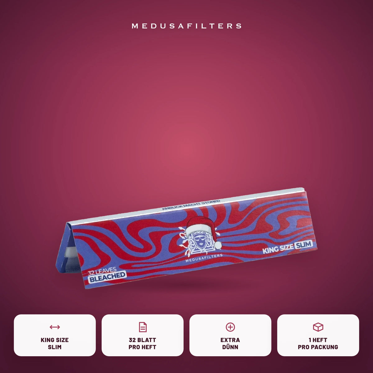Longpapers King Size Slim XMAS Edition als Einzelheft: King Size Slim, 32 Blatt pro Heft, extra dünn, 1 Heft pro Packung