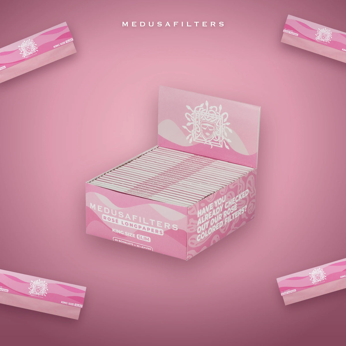 Medusafilters Longpapers King Size Slim ROSÉ, 50er-Display im Überblick