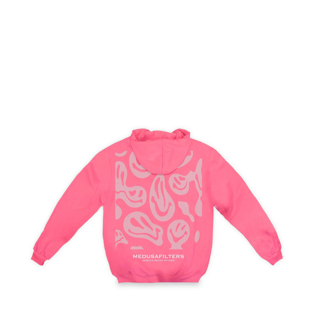 Medusafilters Hoodie Rosé, Rückseite mit Smiley-Motiv