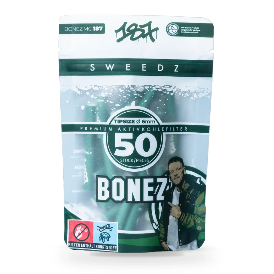 Medusafilters Aktivkohlefilter 6 mm, 187 Straßenbande Edition BONEZ MC, 50er-Packung
