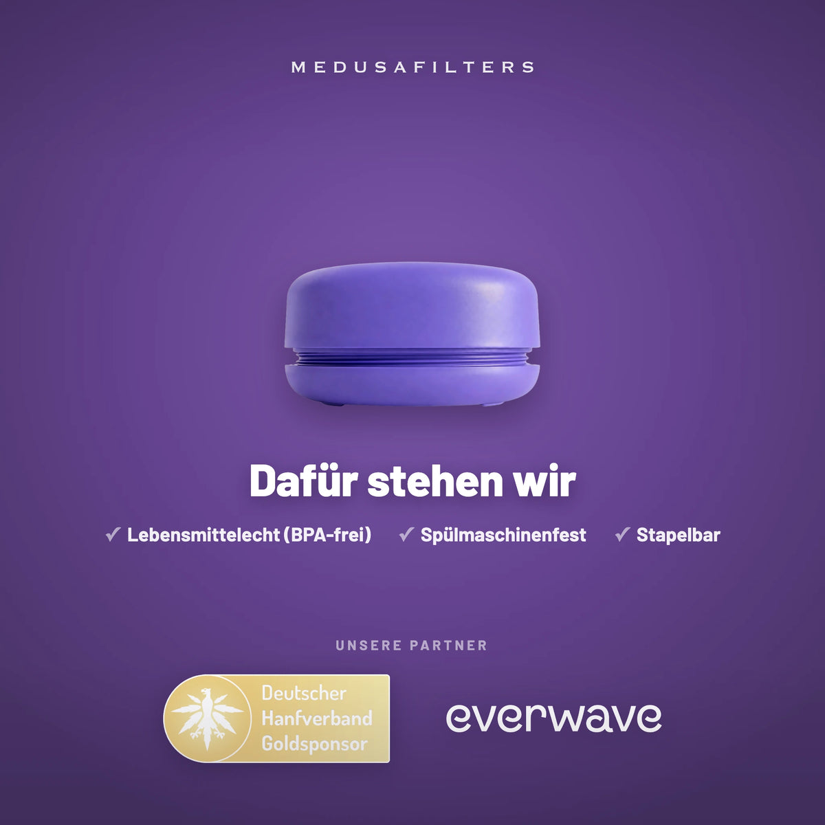 Markenfolie „Dafür stehen wir“ mit der Green Pocket Violet